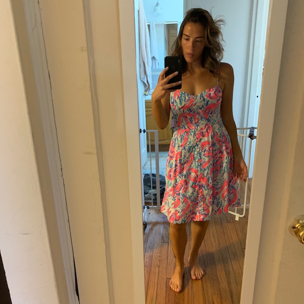 Lilly Pulitzer Easton dress in cosmic coral